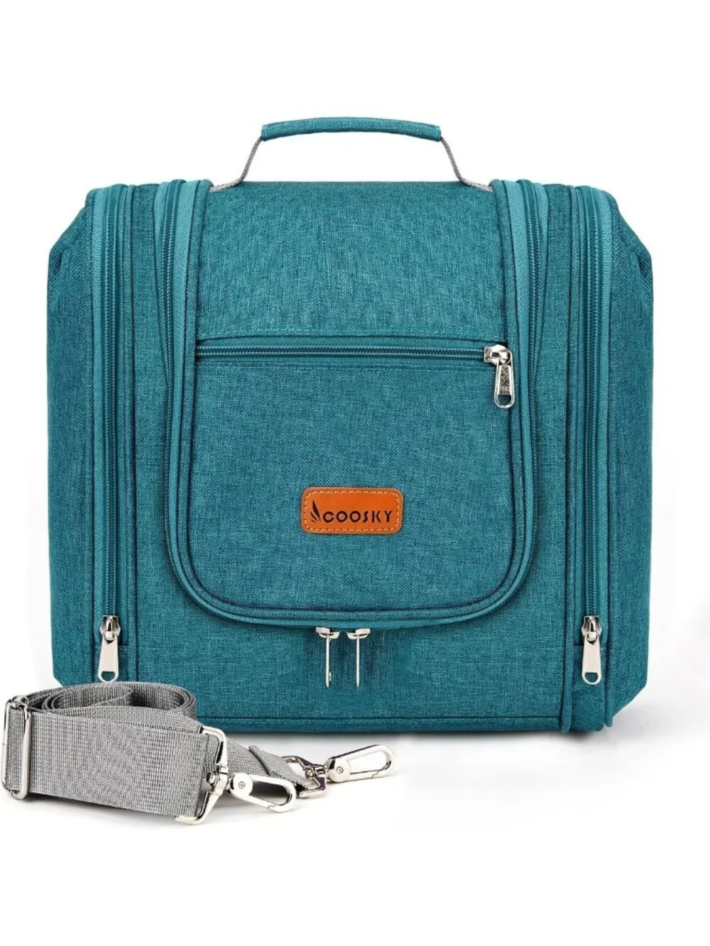 Travel Toiletry Bag - Large, Water-Resistant, 6 Organizer Compartments, Makeup